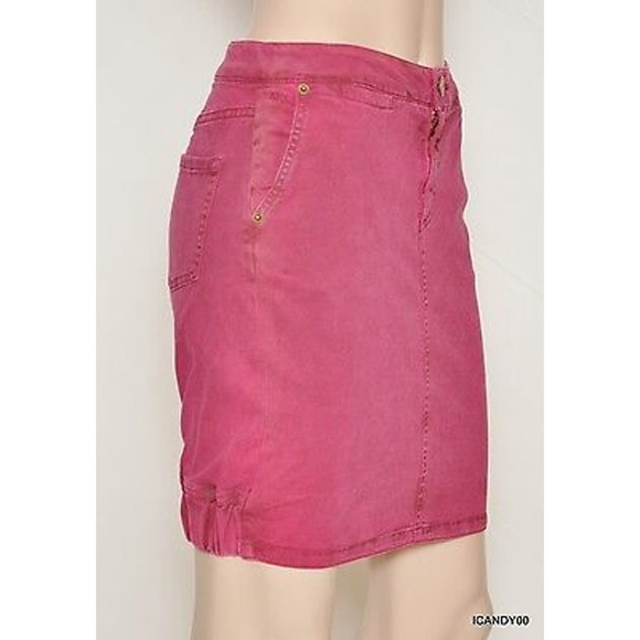 Marc by Marc Jacobs Dyed Stretch Pigment Pop Denim Mini Skirt Fig Jam 2 New $188 - Picture 2 of 4